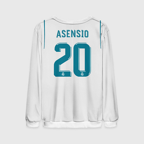 Мужской свитшот Real Mardid FC: Asensio Home 17/18 / 3D-Белый – фото 2