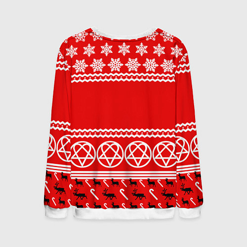 Мужской свитшот Праздничный HIM / 3D-Белый – фото 2