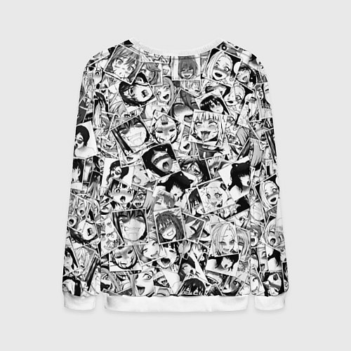Мужской свитшот Ahegao: Black & White / 3D-Белый – фото 2