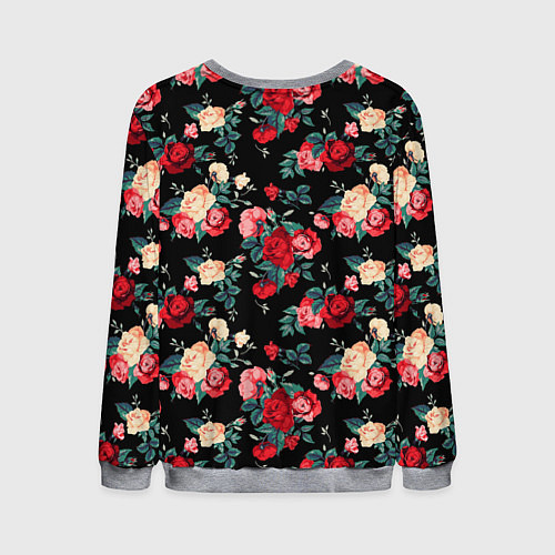 Мужской свитшот Кустовые розы / 3D-Меланж – фото 2