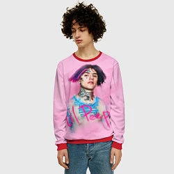 Свитшот мужской Lil Peep: Pink Style, цвет: 3D-красный — фото 2