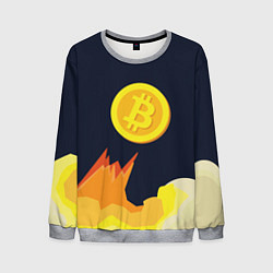 Свитшот мужской Bitcoin Up, цвет: 3D-меланж