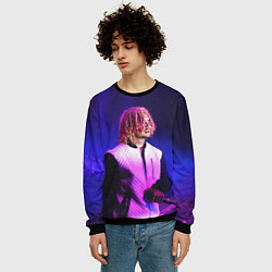 Свитшот мужской Lil Pump: Neon Style, цвет: 3D-черный — фото 2