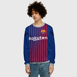 Свитшот мужской FC Barcelona: Messi Home 18/19, цвет: 3D-меланж — фото 2