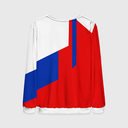 Мужской свитшот Russia: Geometry Tricolor / 3D-Белый – фото 2