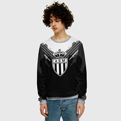 Свитшот мужской FC Monaco: Black Style, цвет: 3D-меланж — фото 2