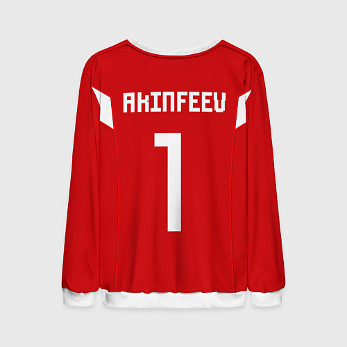 Мужской свитшот Россия: Акинфеев ЧМ-2018 / 3D-Белый – фото 2