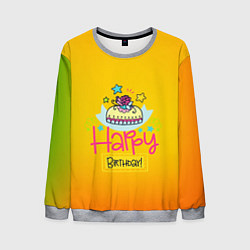 Свитшот мужской Happy Birthday, цвет: 3D-меланж