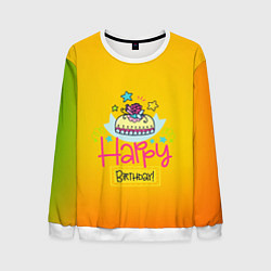 Свитшот мужской Happy Birthday, цвет: 3D-белый