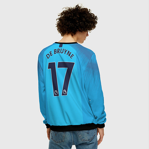 Мужской свитшот FC Man City: De Bruyne Home 18-19 / 3D-Черный – фото 4