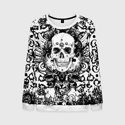 Свитшот мужской Grunge Skull, цвет: 3D-белый