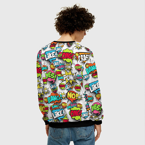 Мужской свитшот Pop art Fashion / 3D-Черный – фото 4