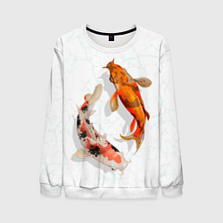 Свитшот мужской Рыбы удачи, цвет: 3D-белый