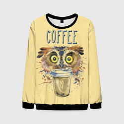 Свитшот мужской Owls like coffee, цвет: 3D-черный