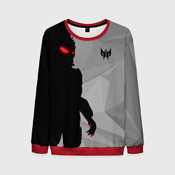 Свитшот мужской Силуэт хищника, цвет: 3D-красный