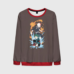 Свитшот мужской Deku & Shouto, цвет: 3D-красный