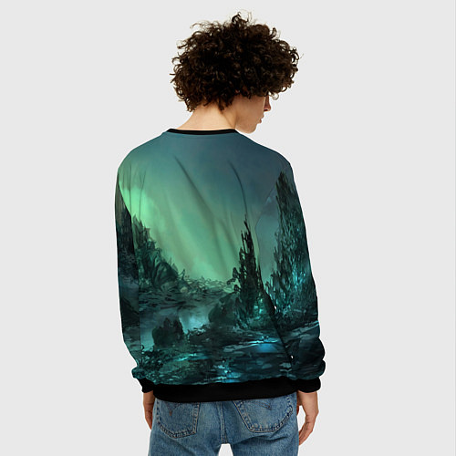 Мужской свитшот SKYRIM / 3D-Черный – фото 4