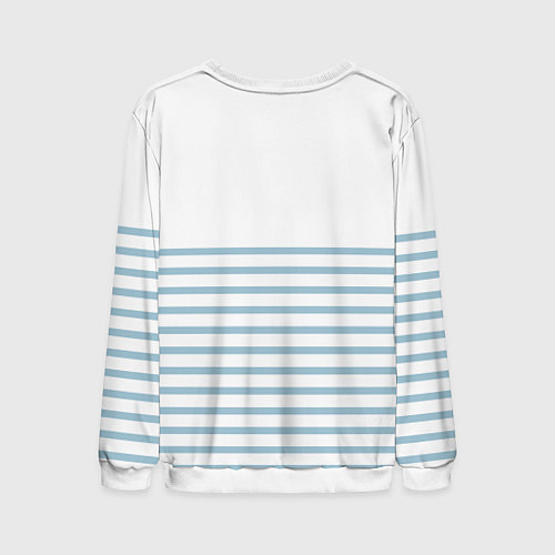 Мужской свитшот Белый бегемот моряк / 3D-Белый – фото 2