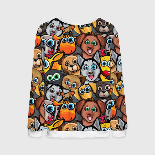 Мужской свитшот Веселые собаки / 3D-Белый – фото 2
