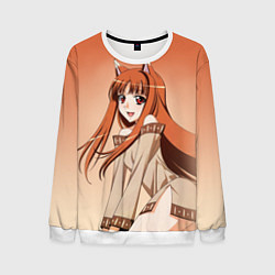 Мужской свитшот Милая аниме девочка-оборотень - Волчица и пряности
