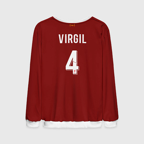 Мужской свитшот Virgil van Dijk 19-20 форма / 3D-Белый – фото 2