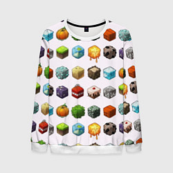 Свитшот мужской Minecraft Cubes, цвет: 3D-белый