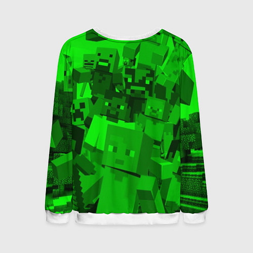 Мужской свитшот Minecraft game characters / 3D-Белый – фото 2