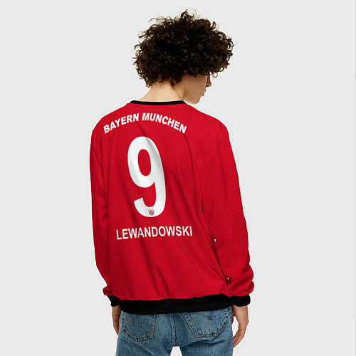 Мужской свитшот FC Bayern: Lewandowski Home 19-20 / 3D-Черный – фото 4