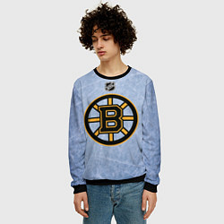 Свитшот мужской Boston Bruins: Hot Ice, цвет: 3D-черный — фото 2