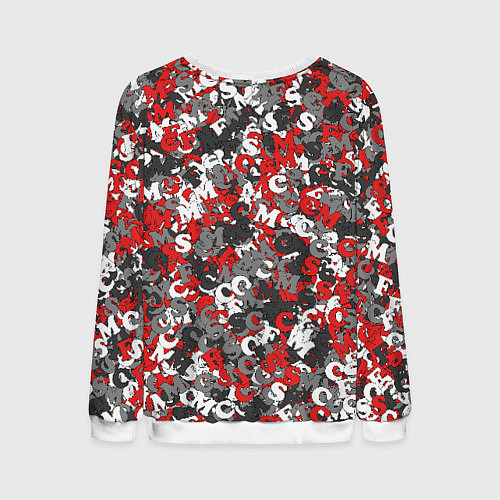 Мужской свитшот Камуфляж с буквами F C S M / 3D-Белый – фото 2