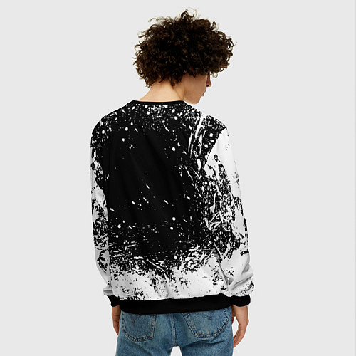 Мужской свитшот L letter кляксы / 3D-Черный – фото 4