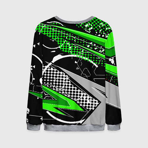 Мужской свитшот Black and green corners / 3D-Меланж – фото 2