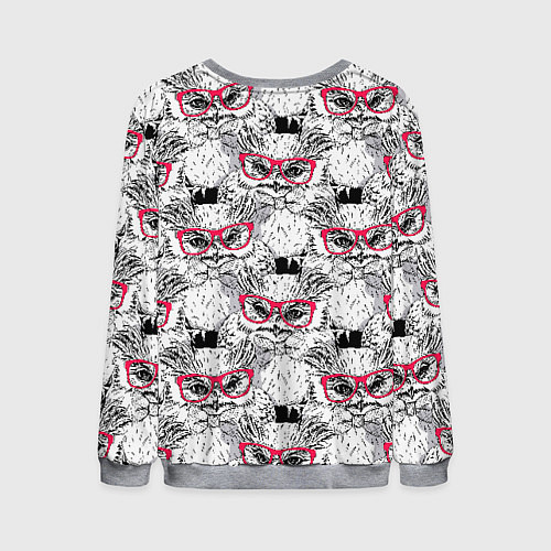 Мужской свитшот Совы в очках / 3D-Меланж – фото 2