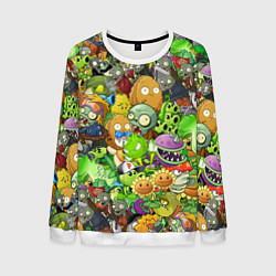 Свитшот мужской PLANTS VS ZOMBIES, цвет: 3D-белый