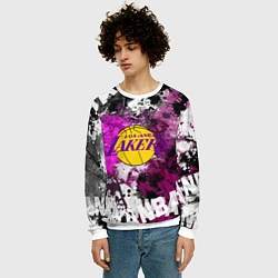 Свитшот мужской Лос-Анджелес Лейкерс, Los Angeles Lakers, цвет: 3D-белый — фото 2