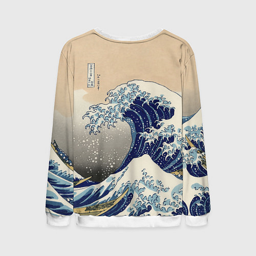Мужской свитшот Kanagawa Wave Art / 3D-Белый – фото 2