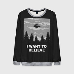 Свитшот мужской I want to believe, цвет: 3D-меланж