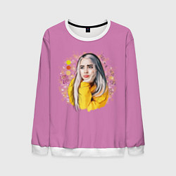 Свитшот мужской Billie Eilish Pink Art, цвет: 3D-белый