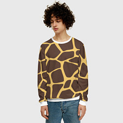 Свитшот мужской Окрас жирафа, цвет: 3D-белый — фото 2