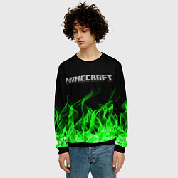 Свитшот мужской MINECRAFT FIRE, цвет: 3D-черный — фото 2