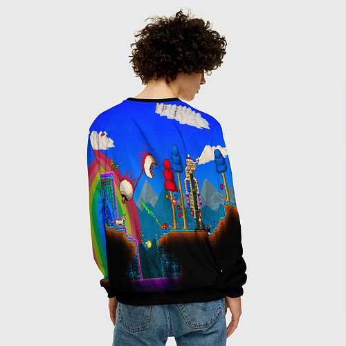 Мужской свитшот TERRARIA GAME / 3D-Черный – фото 4