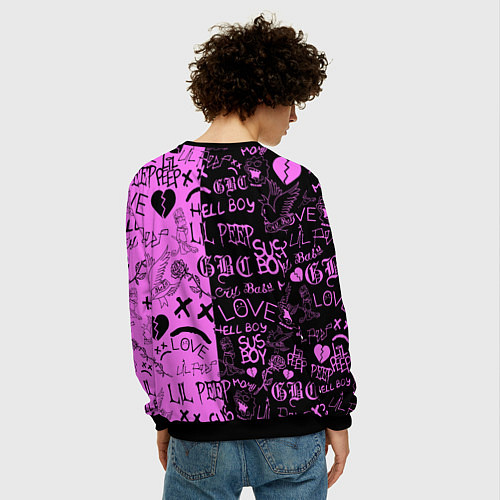 Мужской свитшот LIL PEEP LOGOBOMBING / 3D-Черный – фото 4