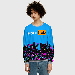Свитшот мужской PornHub, цвет: 3D-меланж — фото 2