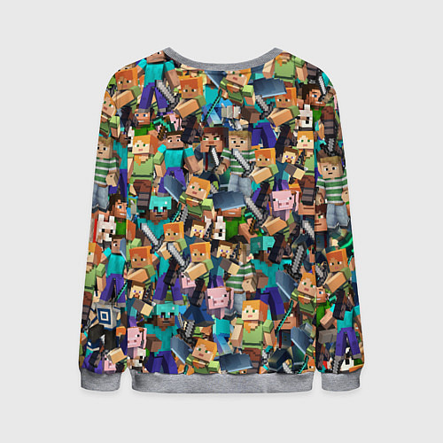 Мужской свитшот MINECRAFT ПЕРСОНАЖИ / 3D-Меланж – фото 2