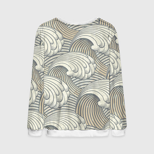 Мужской свитшот Арт волны / 3D-Белый – фото 2