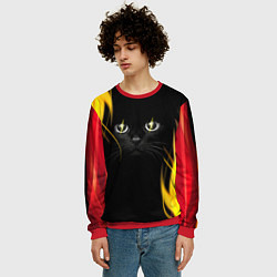 Свитшот мужской Грозовой кошак, цвет: 3D-красный — фото 2