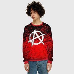 Свитшот мужской АНАРХИЯ, цвет: 3D-красный — фото 2
