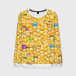 Свитшот мужской Смайлики Emoji, цвет: 3D-белый