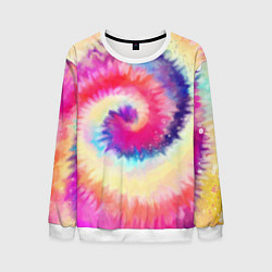 Свитшот мужской Tie Dye vortex, цвет: 3D-белый