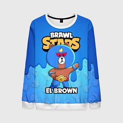 Свитшот мужской BRAWL STARS EL BROWN, цвет: 3D-белый
